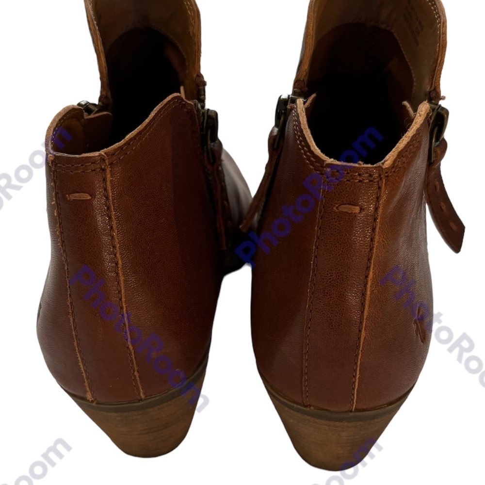 Frye Judith Leather Ankle Boots in Whiskey Leather Brown Size 9 - Picture 5 of 7